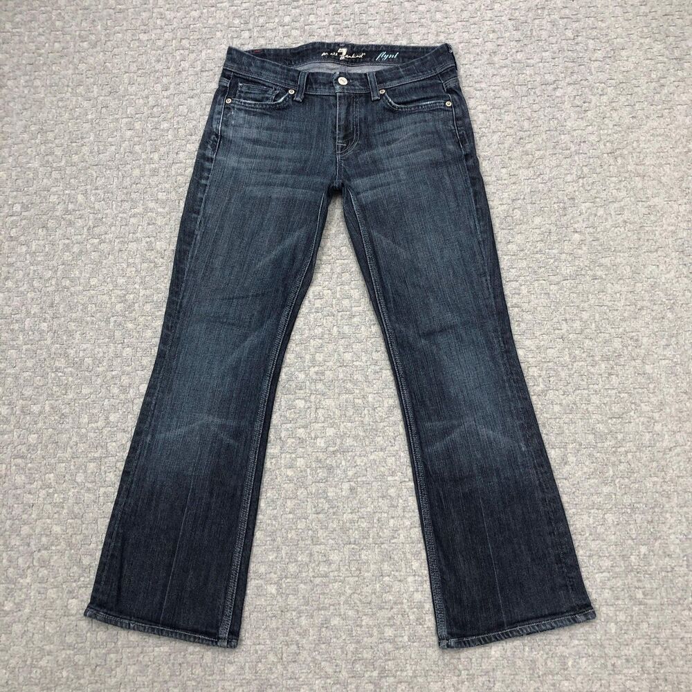 7 For All Mankind Flynt Jeans Womens 26 Blue Low Rise Bootcut Stretch *Waist 29